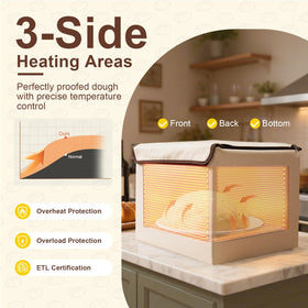 YTJIWO three-side heating zones ensure even warmth across dough