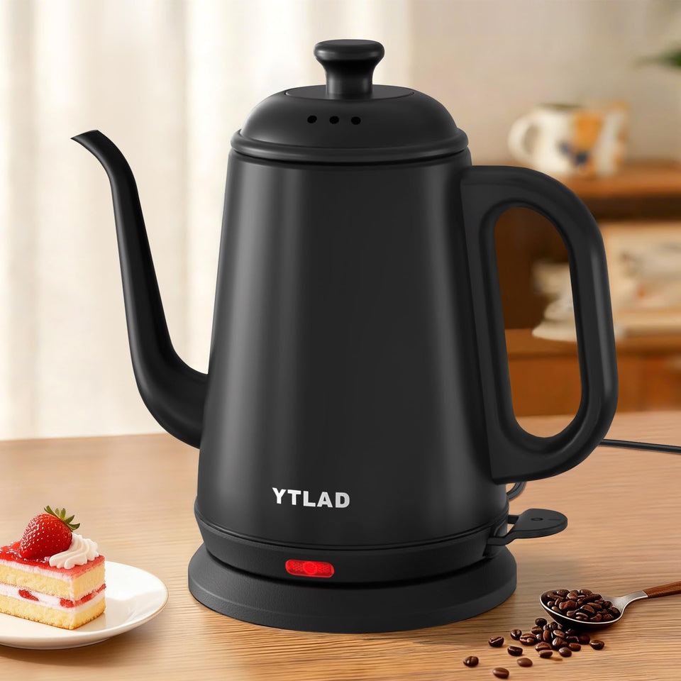 YTLAD gooseneck kettle with 1L capacity for precise pour-over brewing