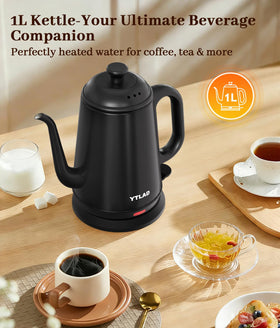 YTLAD precision pour spout enables smooth, drip-free water flow