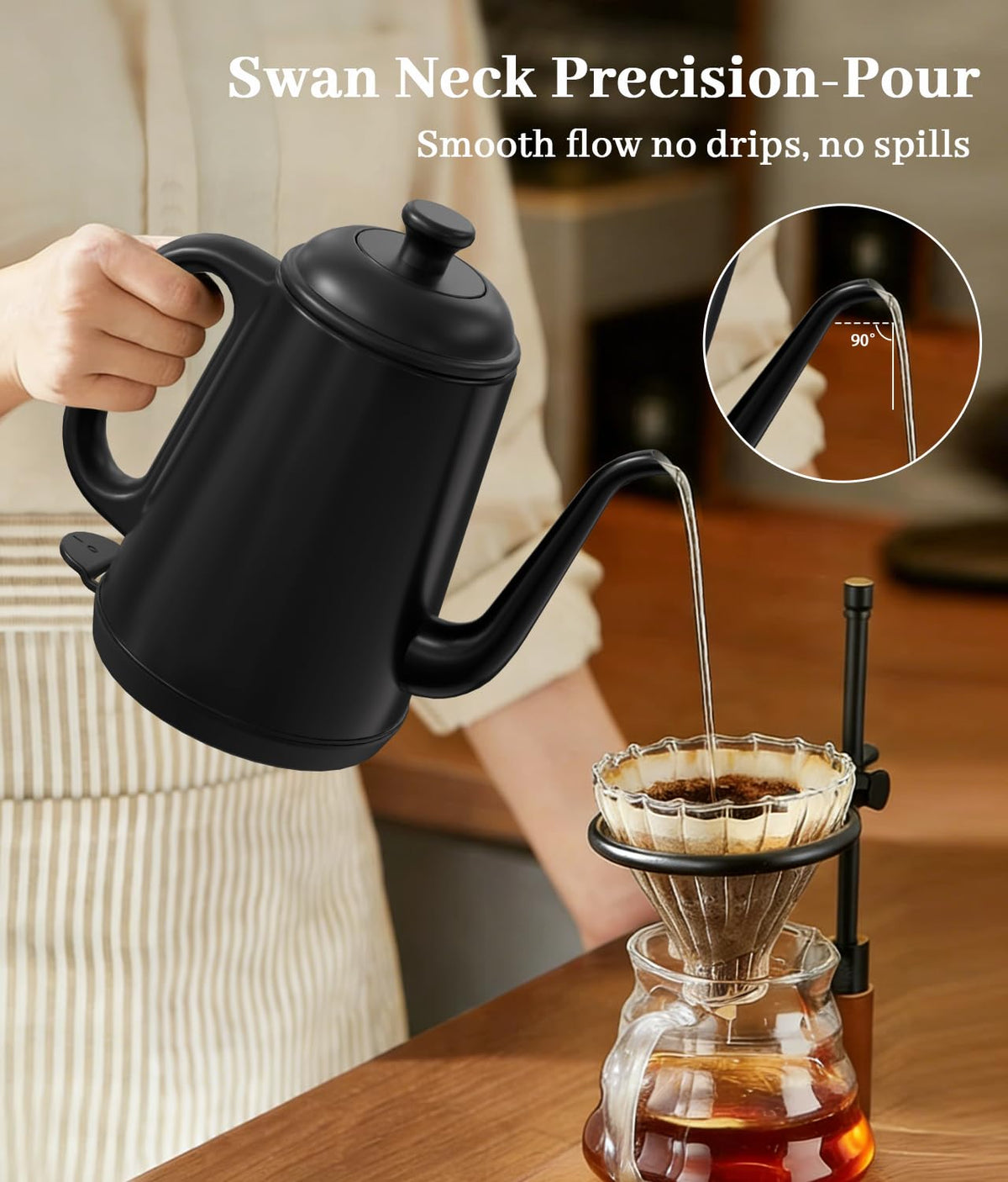 YTLAD stainless steel lid and spout preserve flavor with no metallic aftertaste