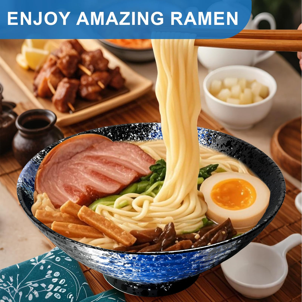 YTLEMON 1000ml capacity bowls support large portions of noodles, soups, or cereals.