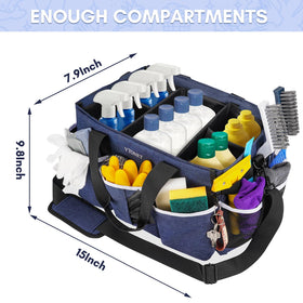 Ytonet cleaning caddy with foldable dividers keeps supplies neat and accessible.