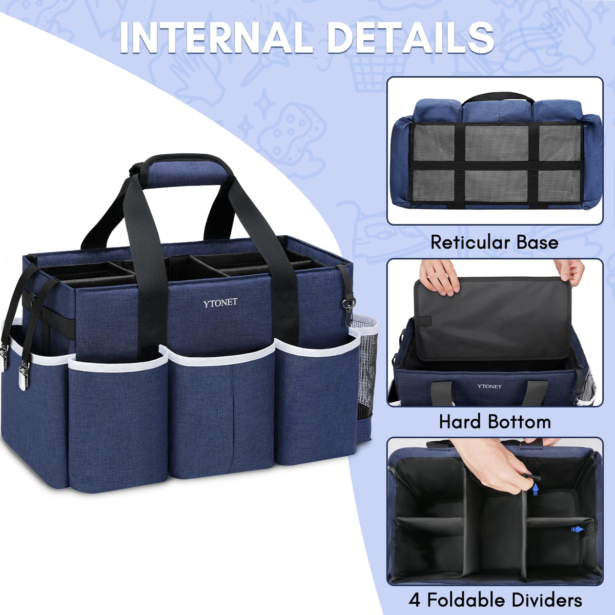 Ytonet cleaning caddy with movable base stays stable and dry during tasks.