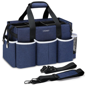 Ytonet wearable cleaning caddy bag with six compartments for organized cleaning on the move.
