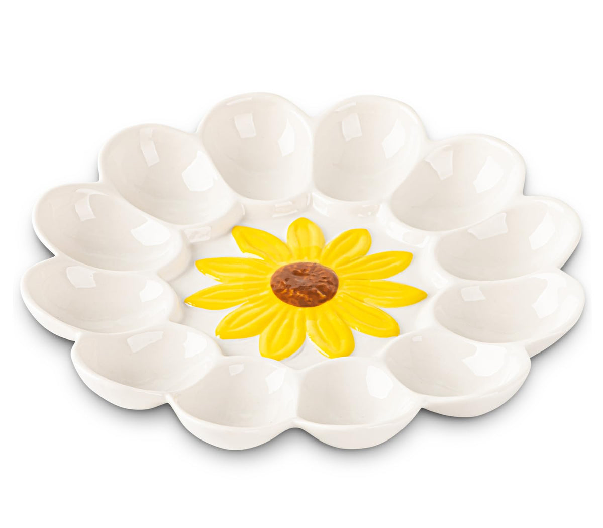 YU&CH sunflower deviled egg tray with 12 depressions for stylish entertaining