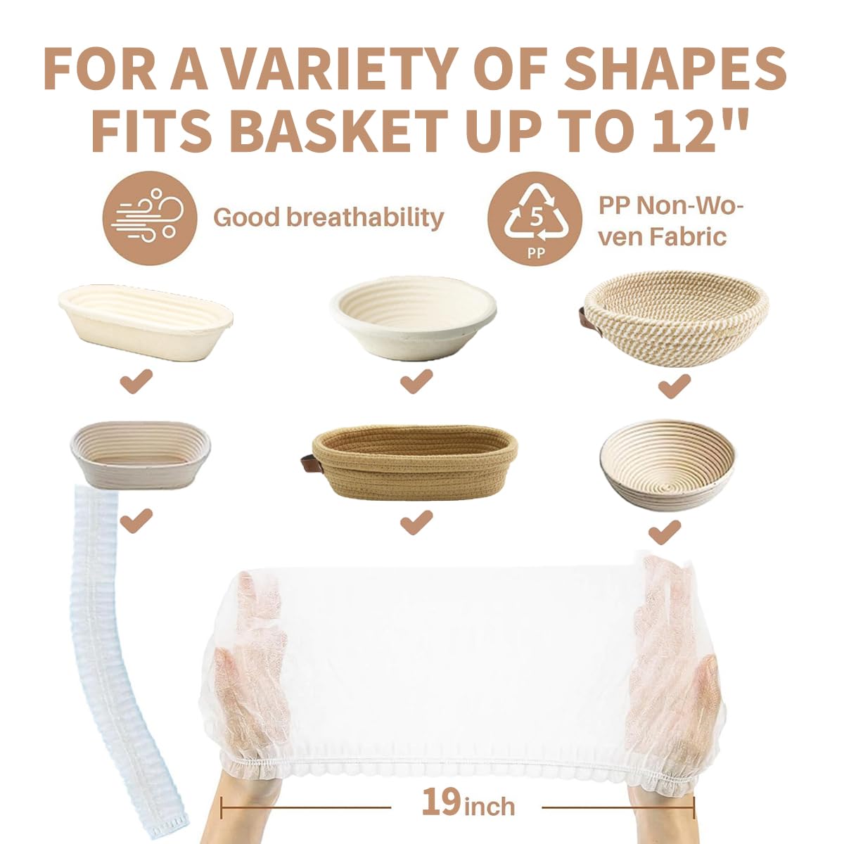 YUANSHAO banneton liner non-stick surface enables smooth dough release.