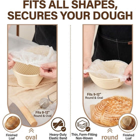 YUANSHAO elastic liner on 19-inch banneton demonstrates stretchability