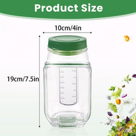 YueYangHuanTai leakproof mason jar with built-in dressing container prevents spills during transport