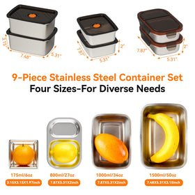 YUANYE 27 oz stainless steel container with lid for portion control.