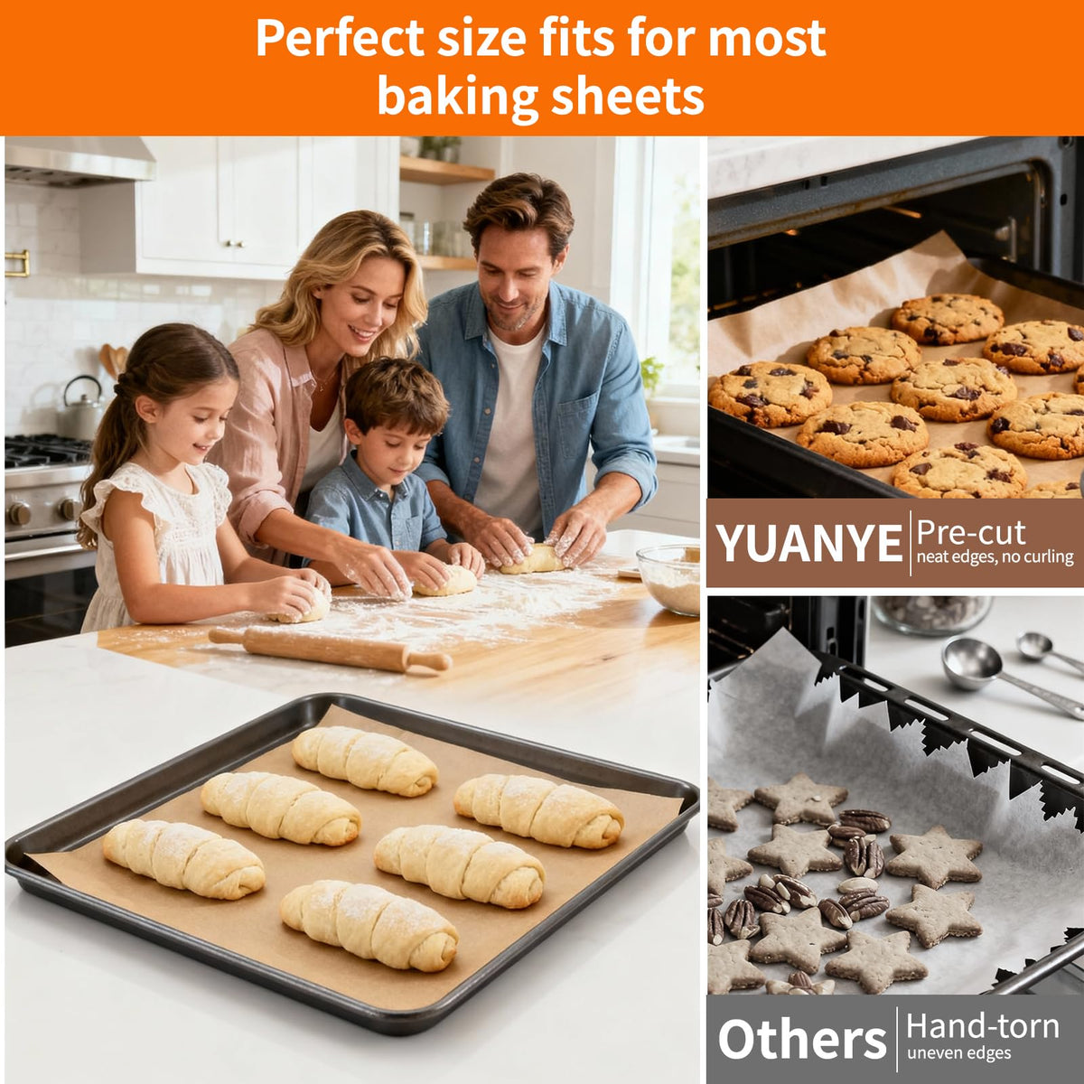 YUANYE disposable parchment sheets ready for quick cleanup after baking