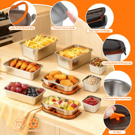 YUANYE freezer and oven safe steel lunch box keeps foods fresh.