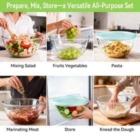 YUANYE nesting glass bowls designed to save space during prep and serving.