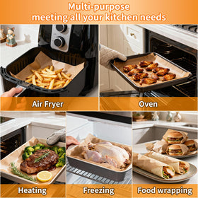 YUANYE unbleached parchment paper roll in a kitchen setup, food-safe surface