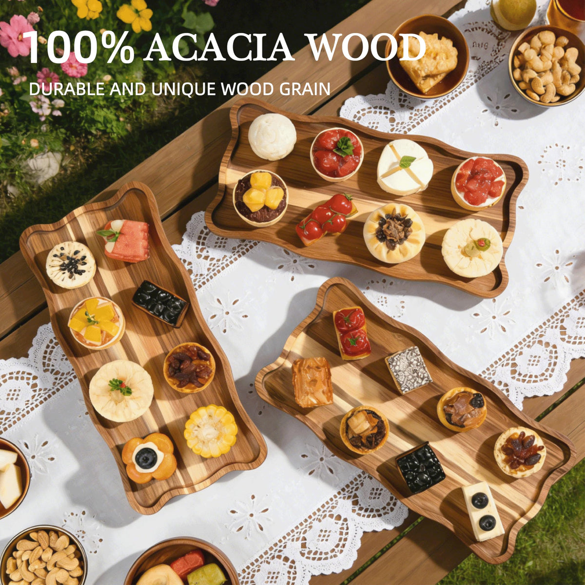 YUBAMIN charcuterie board-style stand for cheeses and snacks