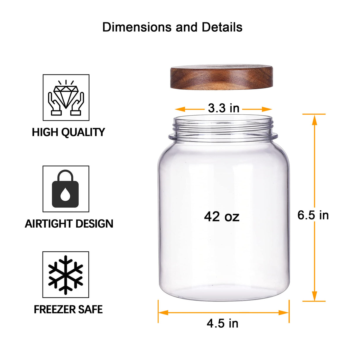 Acacia wood lid on YUEJUM jar adds stylish airtight seal