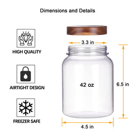Acacia wood lid on YUEJUM jar adds stylish airtight seal