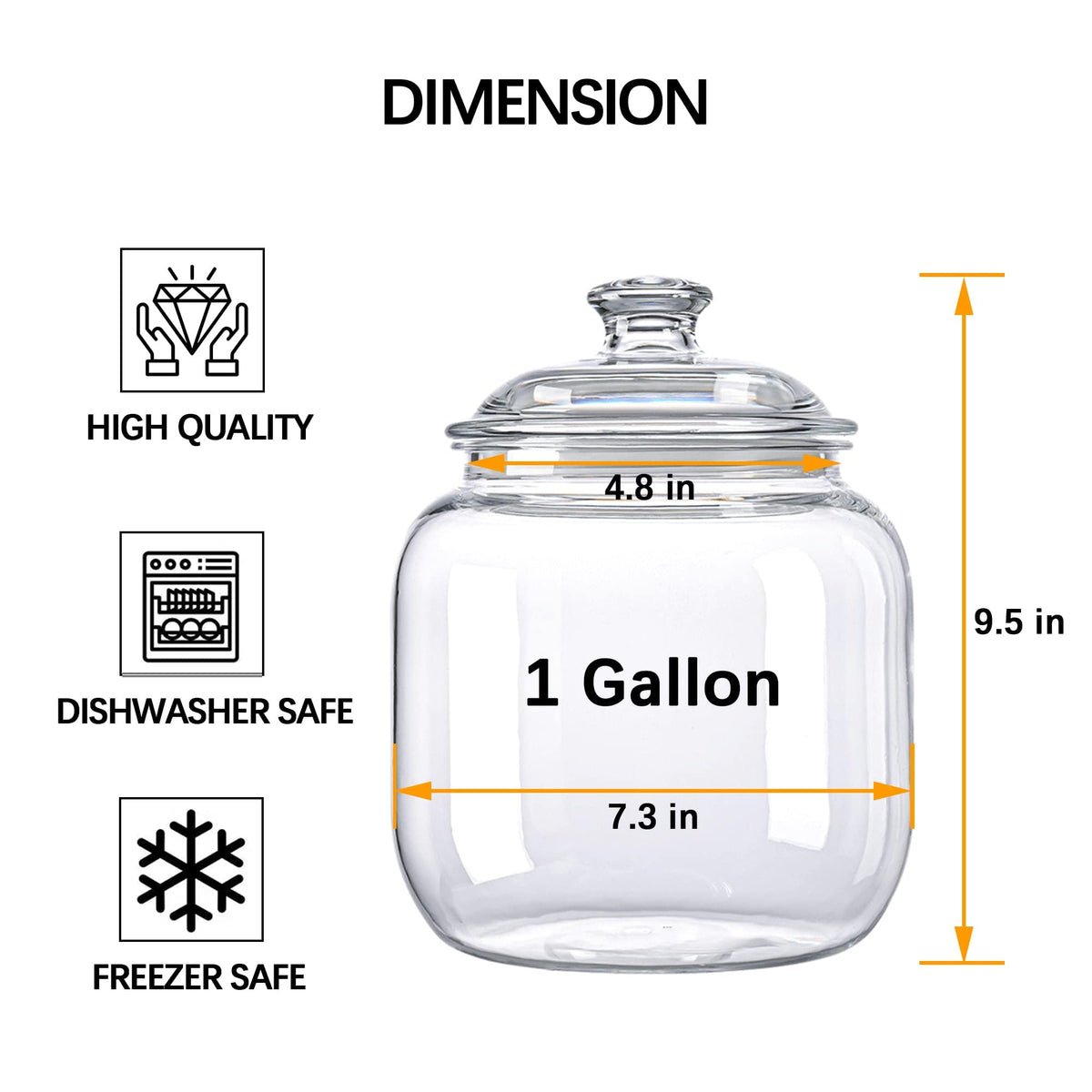 YUEJUM dishwasher-safe apothecary jar shows crystal-clear plastic for easy viewing