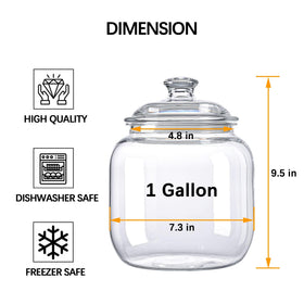 YUEJUM dishwasher-safe apothecary jar shows crystal-clear plastic for easy viewing