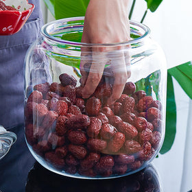 YUEJUM store display jar ideal for candy, tea, and dried foods