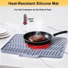 YUEYUEJIA silicone dish drying mat serves as drying pad, non-slip board pad, and rack mat