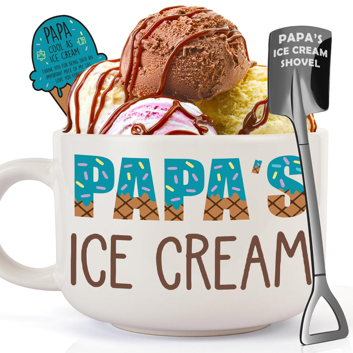 YUEYUQIU Papa ice cream bowl 600 ml for generous servings and family moments.