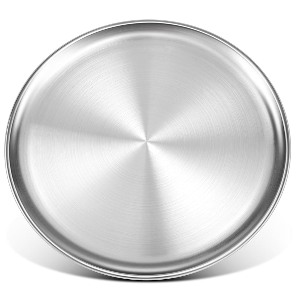 Yuiicaov 16-inch stainless steel pizza pan with even heat distribution for crispy crust