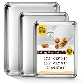 Yuiicaov baking sheet set of 3 shows durable stainless steel for everyday baking