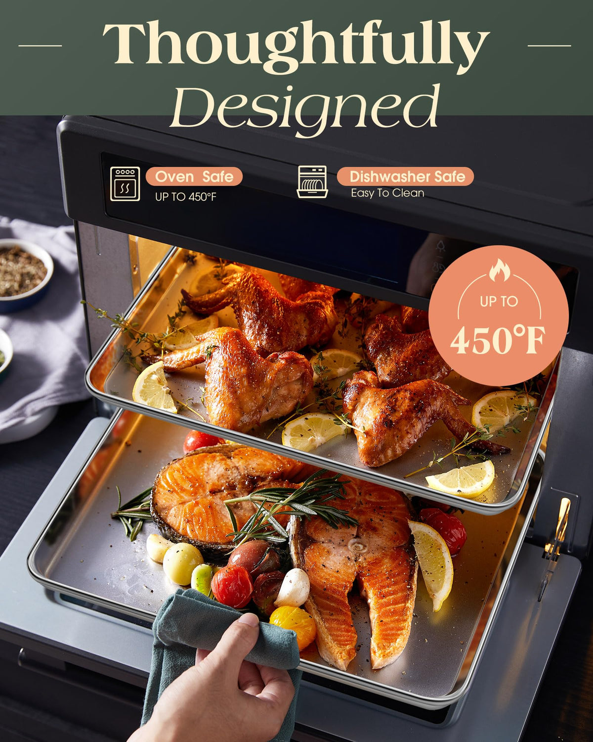 Yuiicaov dishwasher-safe design simplifies cleanup after busy bake sessions