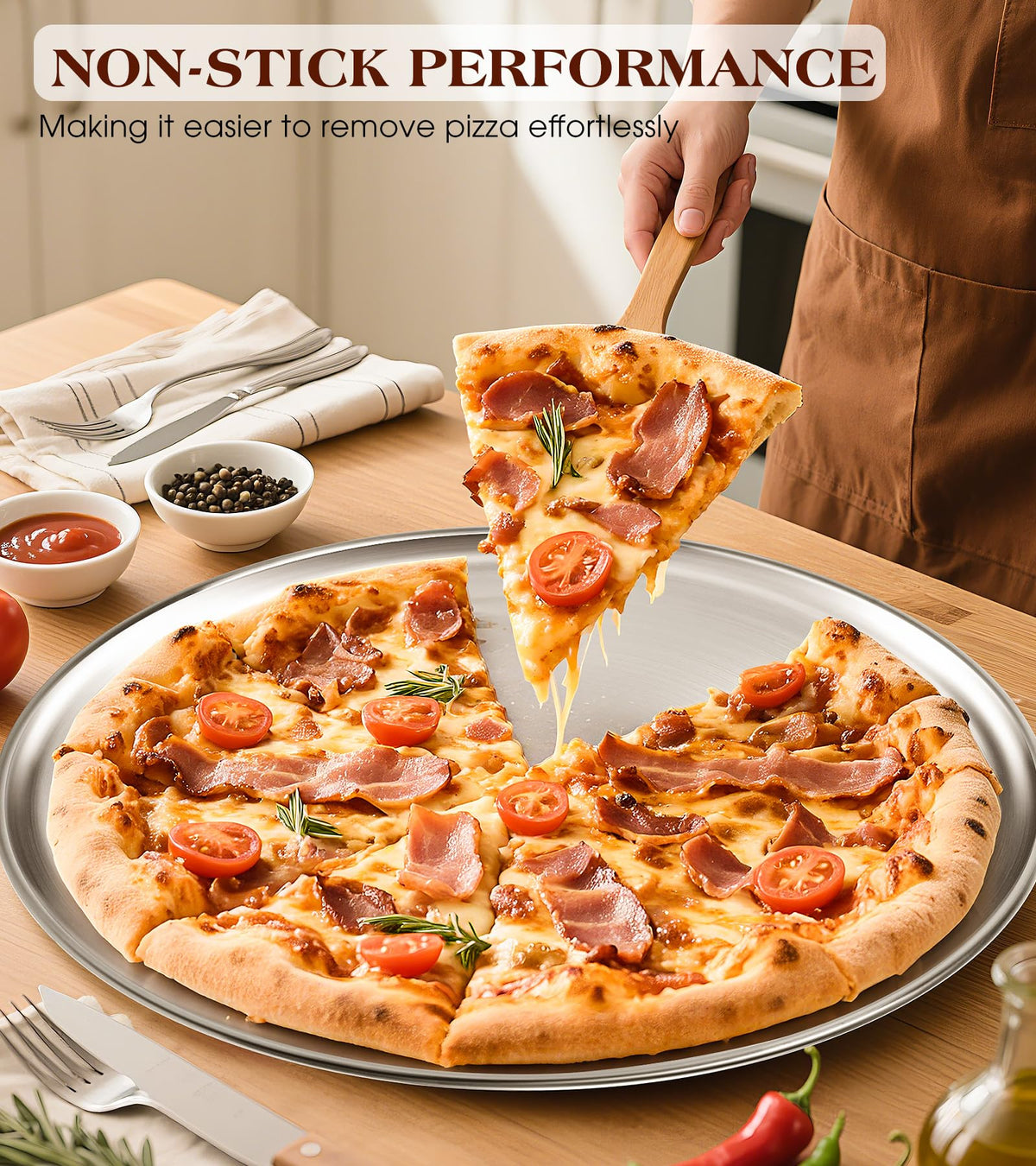 Yuiicaov heavy-duty pan for gourmet homemade pizzas and flatbreads