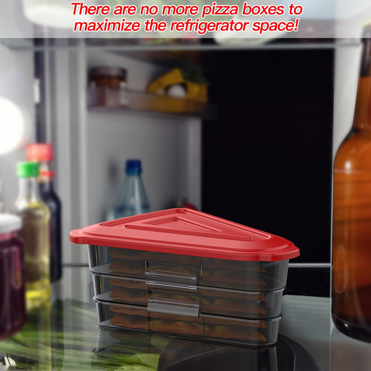 Yuiisenn pizza box stackable three layers enable organized slice storage.