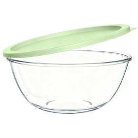 Yuixoseu 4.7 qt extralarge glass mixing bowl with lid for salad prep and serving.