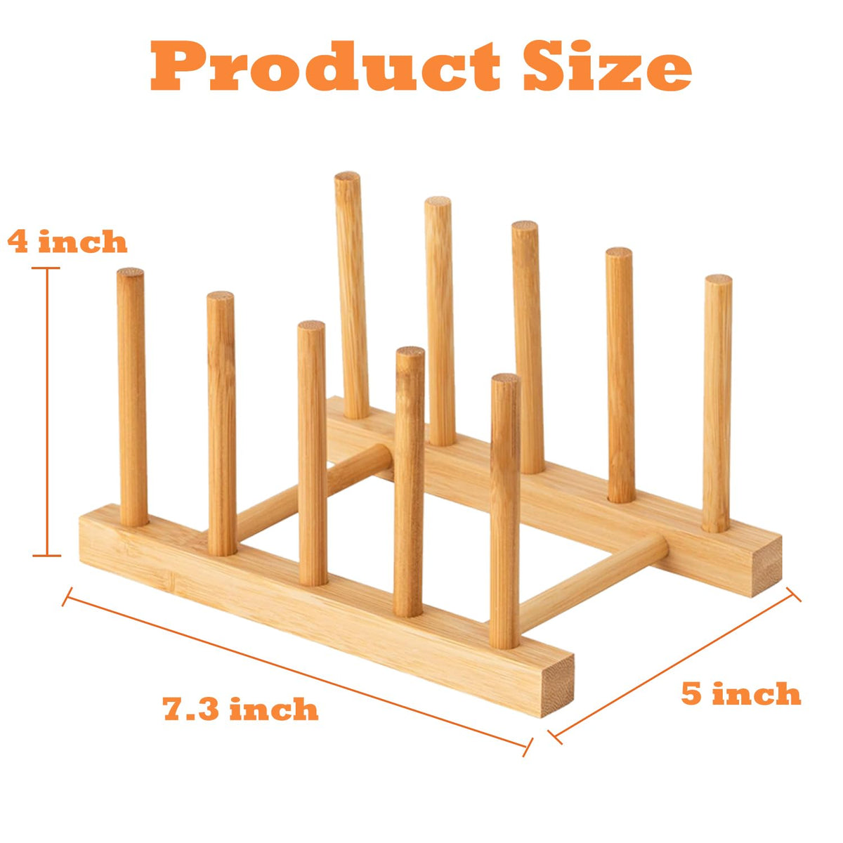 Yuixoseu bamboo dish rack side view shows compact space-saving design