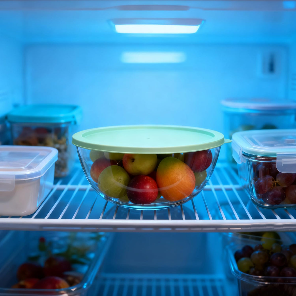Yuixoseu 4.7 qt bowl ideal for storing fruits and salads with lid.