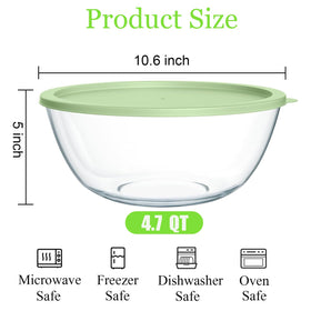 Yuixoseu glass bowl with lid keeps ingredients fresh and easy to store.