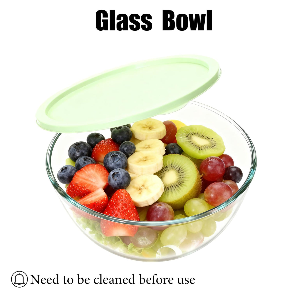 Yuixoseu transparent salad bowl ideal for monitoring mixing and presentation.