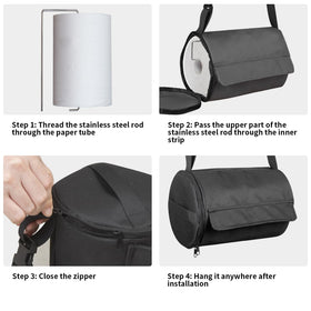 YUJHON adjustable shoulder straps enabling versatile hanging in car, kitchen, or campsite.