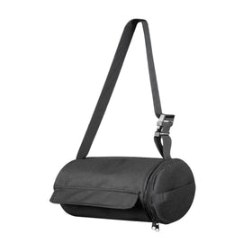 YUJHON hanging camping toilet paper holder in use, showing portable weatherproof storage.