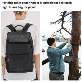 YUJHON compact and portable toilet paper protector suitable for camping and picnics.