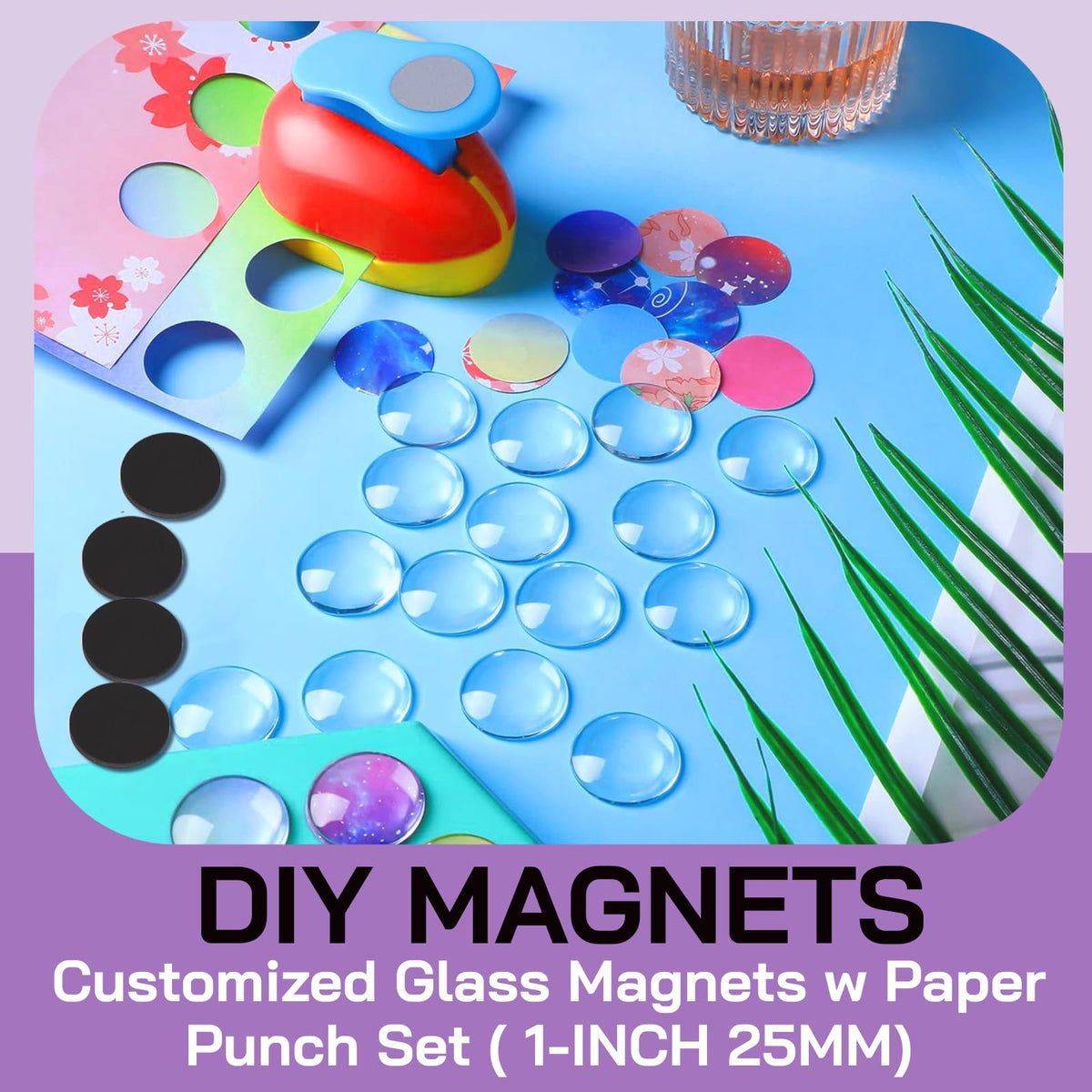 YULENANA DIY magnet kit with adhesive backs enables simple attachment.