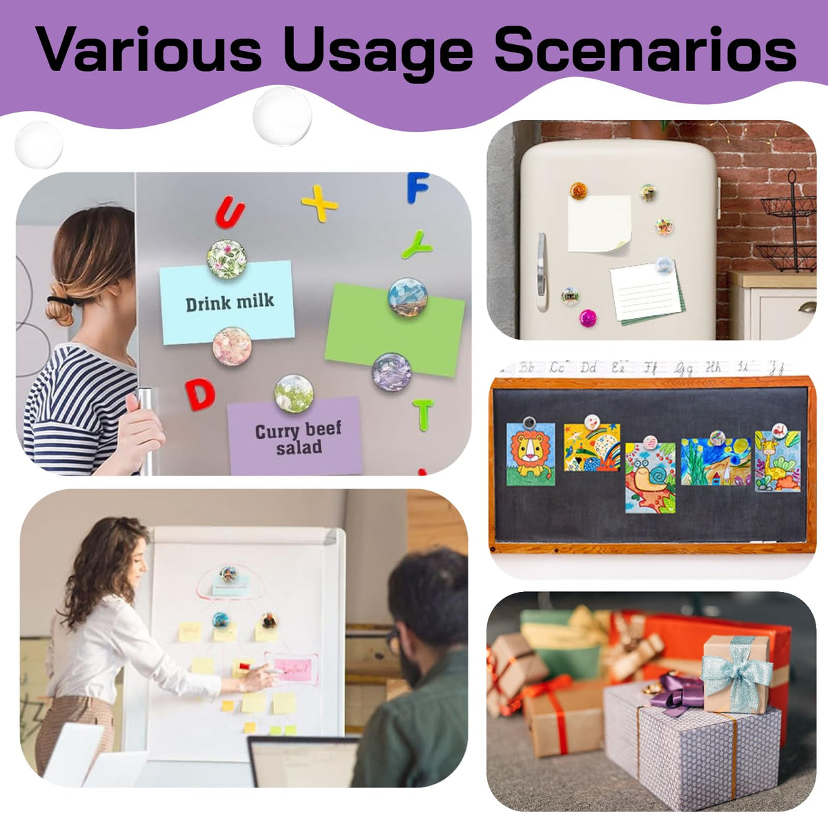 YULENANA fridge magnets for notes reminders and photos in daily life.