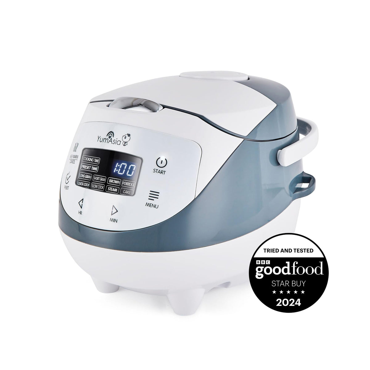 Yum Asia Panda Mini rice cooker with Ninja ceramic bowl for even heating.