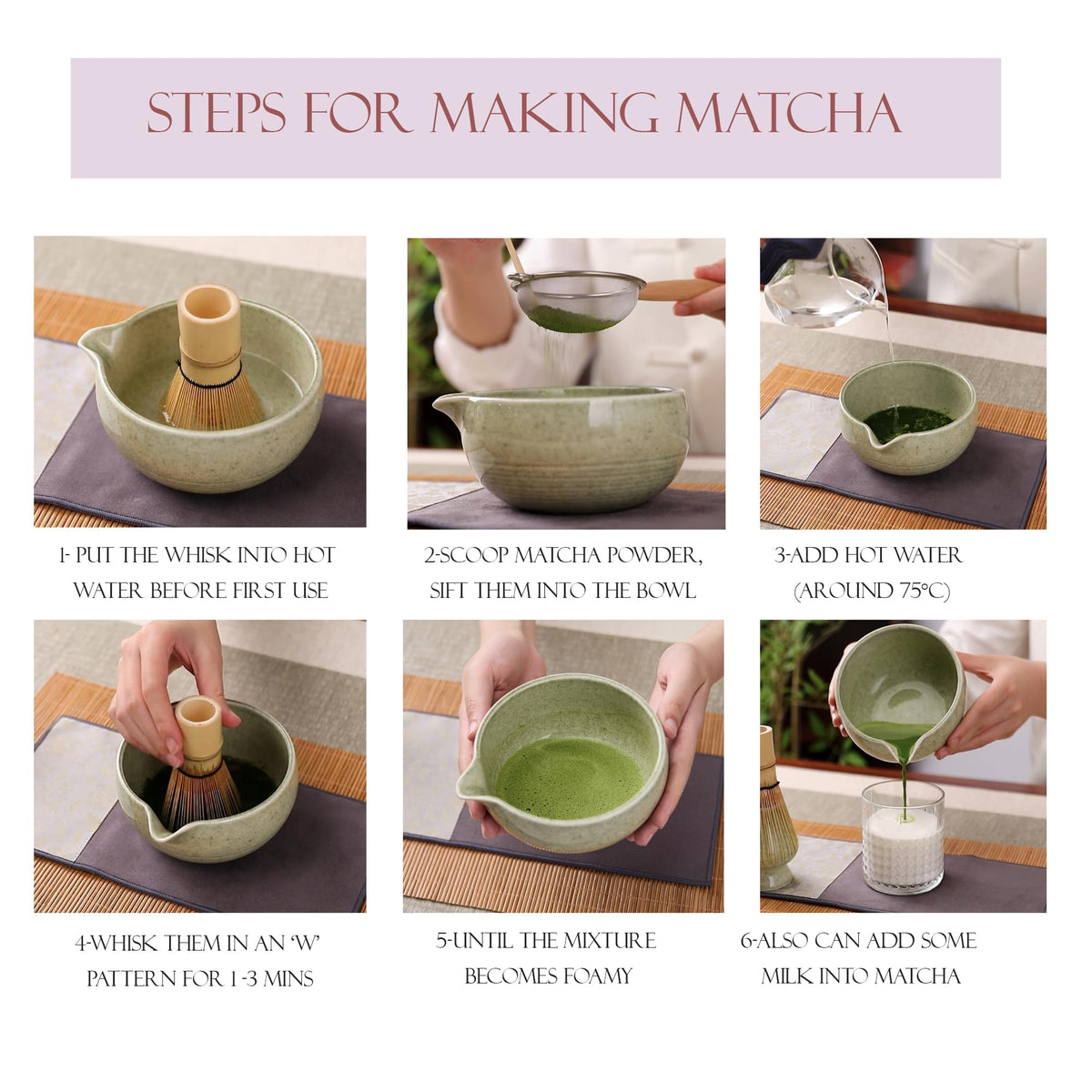 YUMHUM matcha sifter and cotton tea cloth for smooth preparation