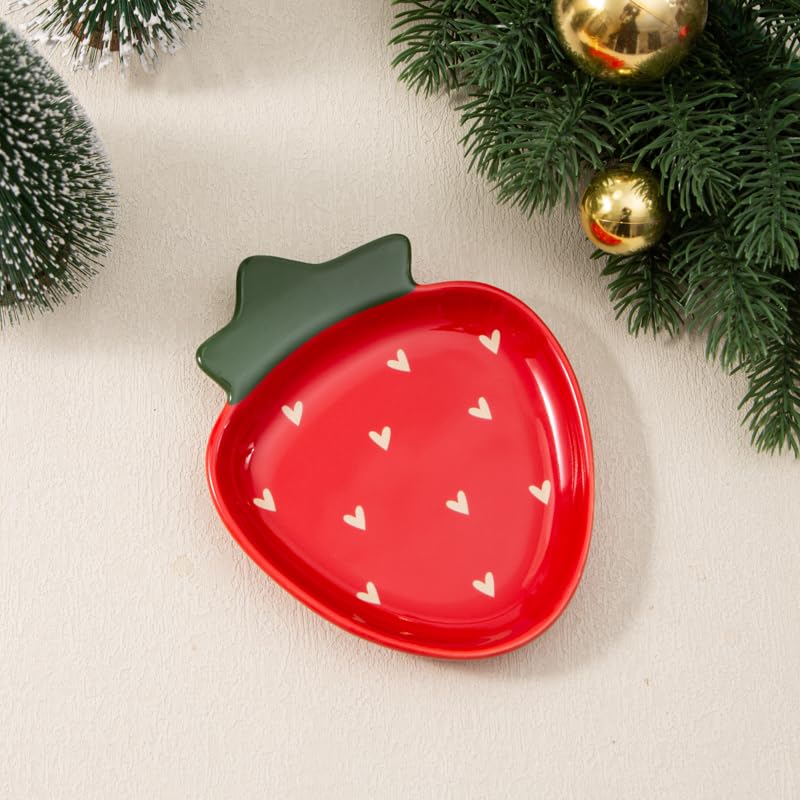 YumiPLUS ceramic strawberry spoon rest fits spoon and ladle collections neatly.