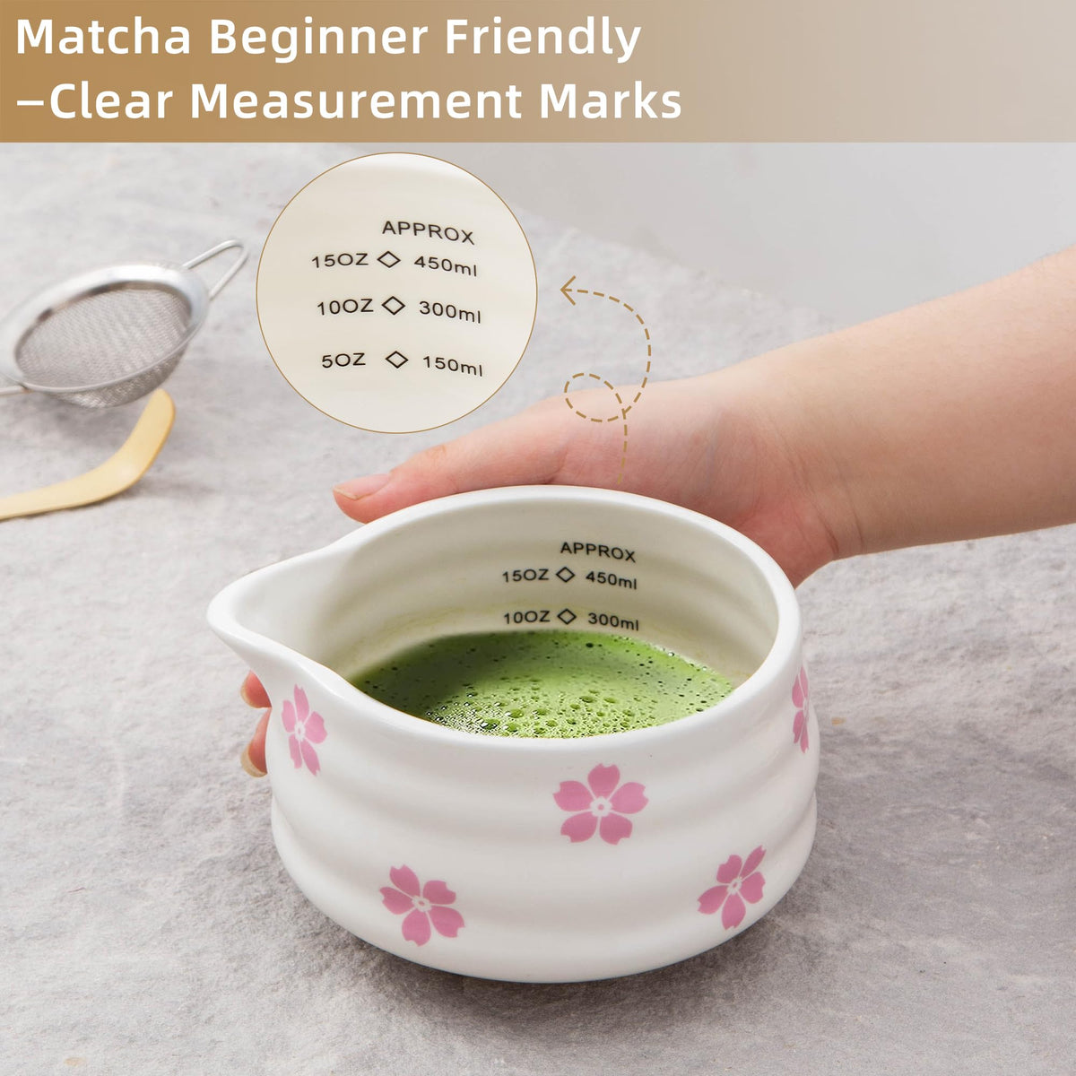 YumiPLUS matcha scoop for accurate measurements and consistent whisking