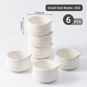 YumiPLUS mini ramekins (3oz) ideal for sauces, dressings, or measured ingredients.