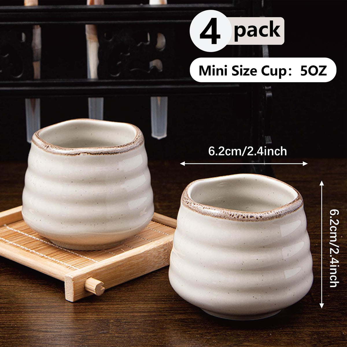 YumiPLUS speckle design tea cups with rustic charm for gatherings.