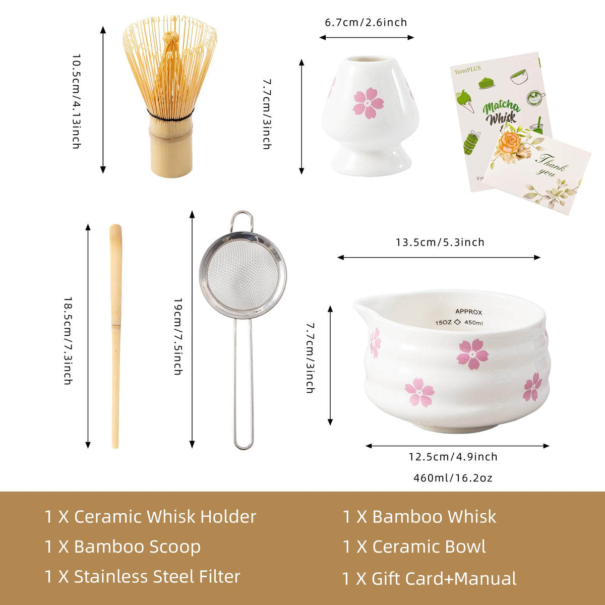YumiPLUS stainless steel sifter for finely screened matcha powder