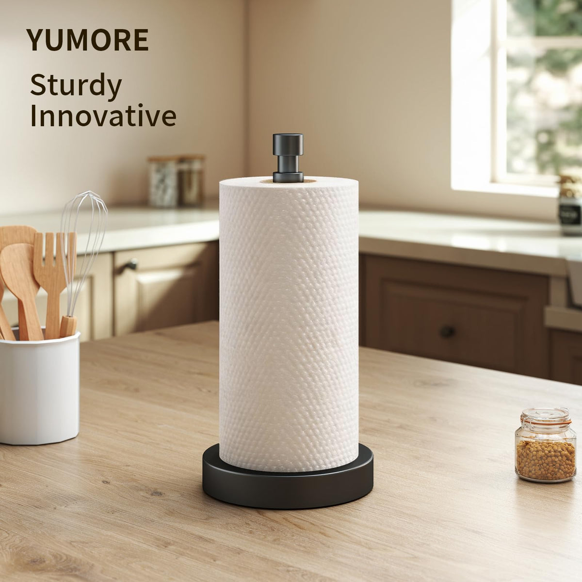 YUMORE non-slip-base design prevents sliding during towel tearing