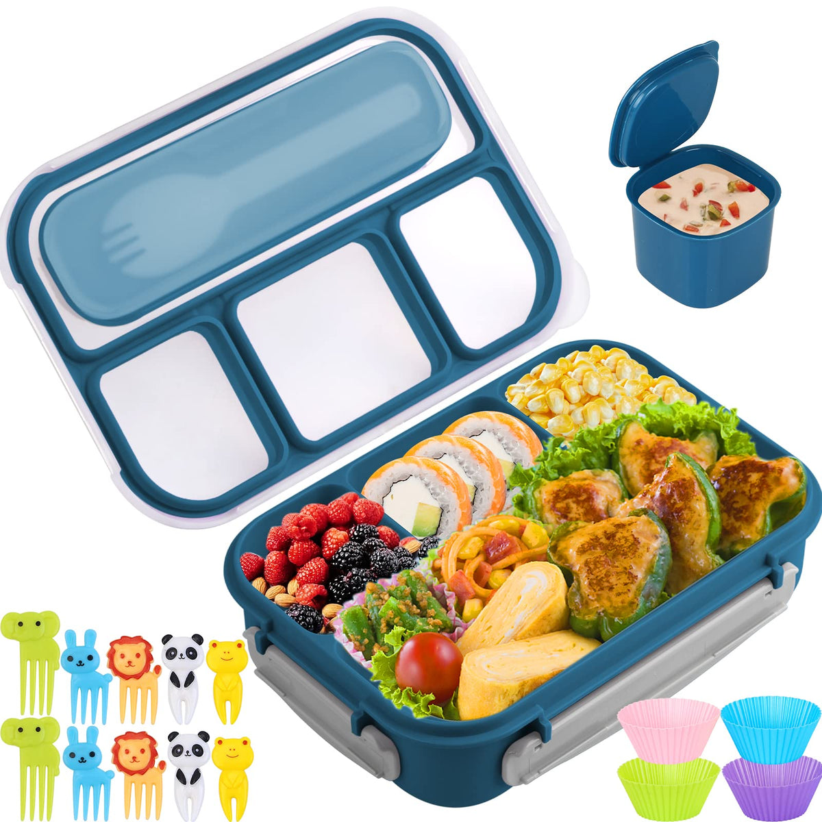 Yumuk Bento Box with four compartments keeping meals organized and fresh