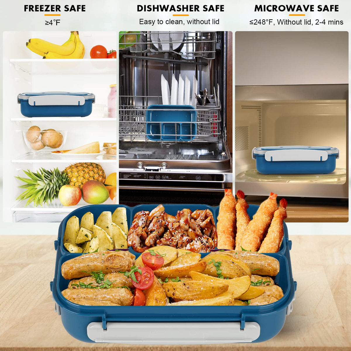 Yumuk Bento Box silicone cake cups included for food separation